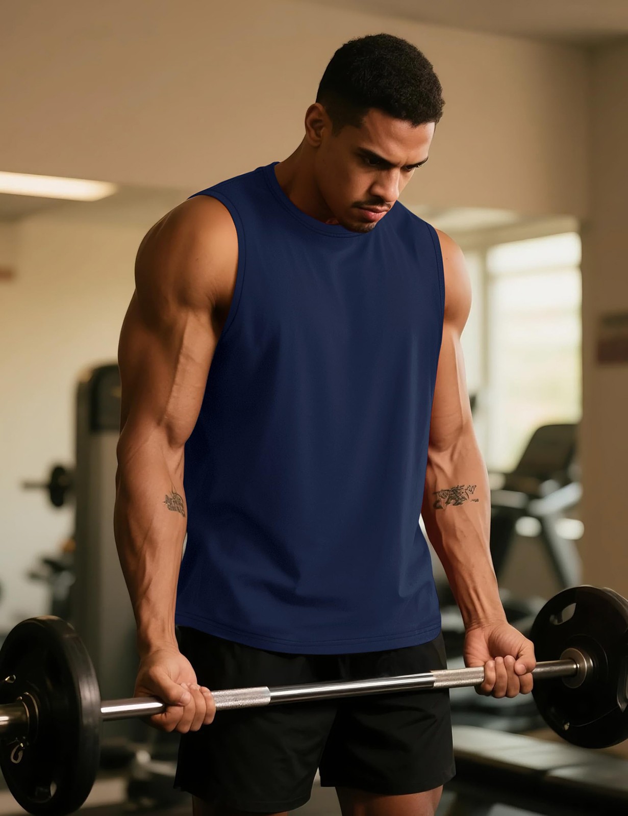 Men's Tank Tops Cotton Sleeveless Shirts Muscle Gym Workout Causal Summer Shirt gallery