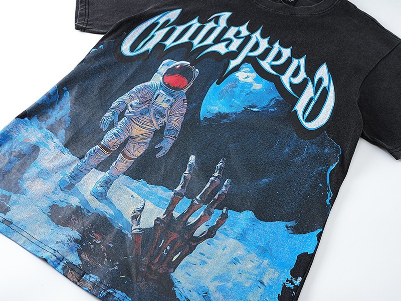 Mens Godspeed Skeleton Palm Astronaut print Tee Short sleeved T-shirt Black gallery