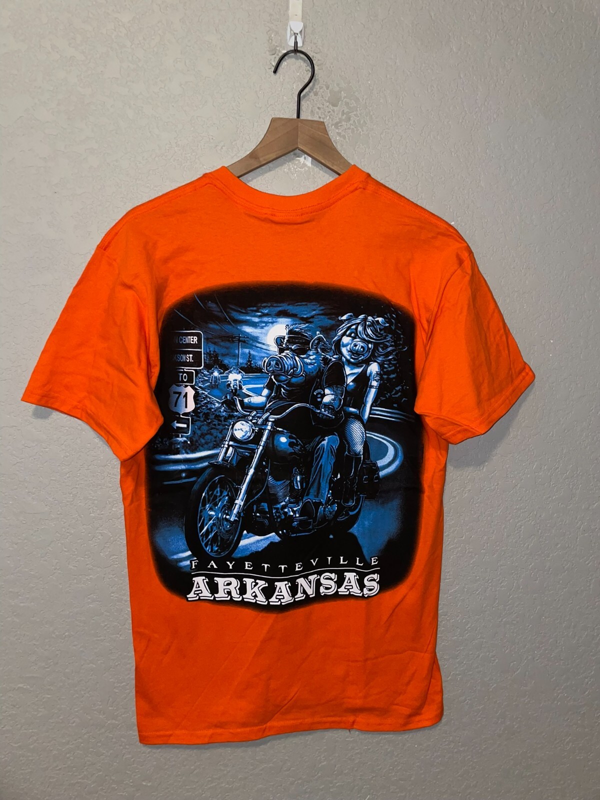 2009 Fayettevilla AK Arkansas Orange Motorcycle Biker Shirt Tee 2000s M Medium gallery
