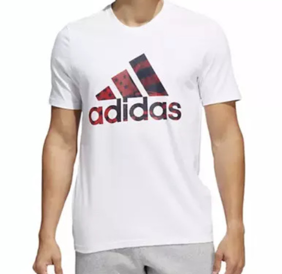 Adidas Men’s Americana Graphic Short Sleeve T Shirt White / Scarlet Size M NWT