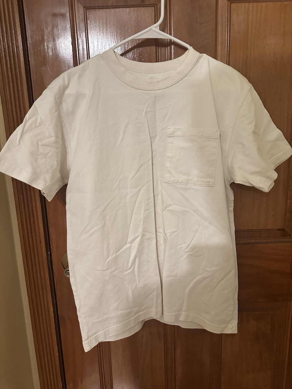 New Balance Athletics Off White Pocket Tshirt Fits Small Good Cond Check Desc