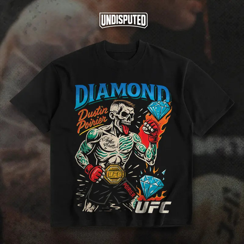 Dustin Poirier Diamond Skeleton UFC Heavy Cotton T-shirt MMA Fight