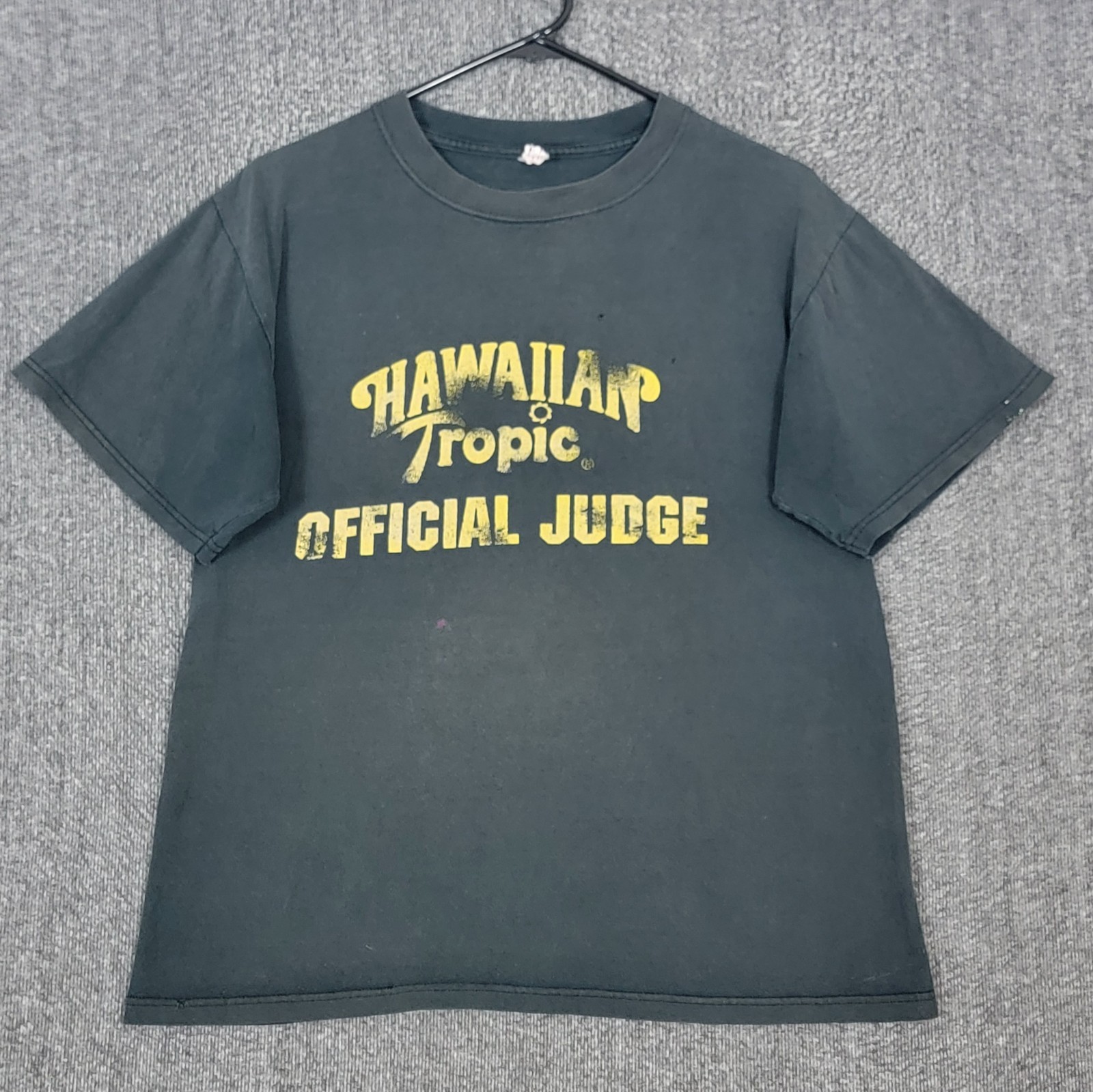 Hawaiian Tropic Official Judge T-Shirt Mens Medium Black Short Sleeve Crewneck