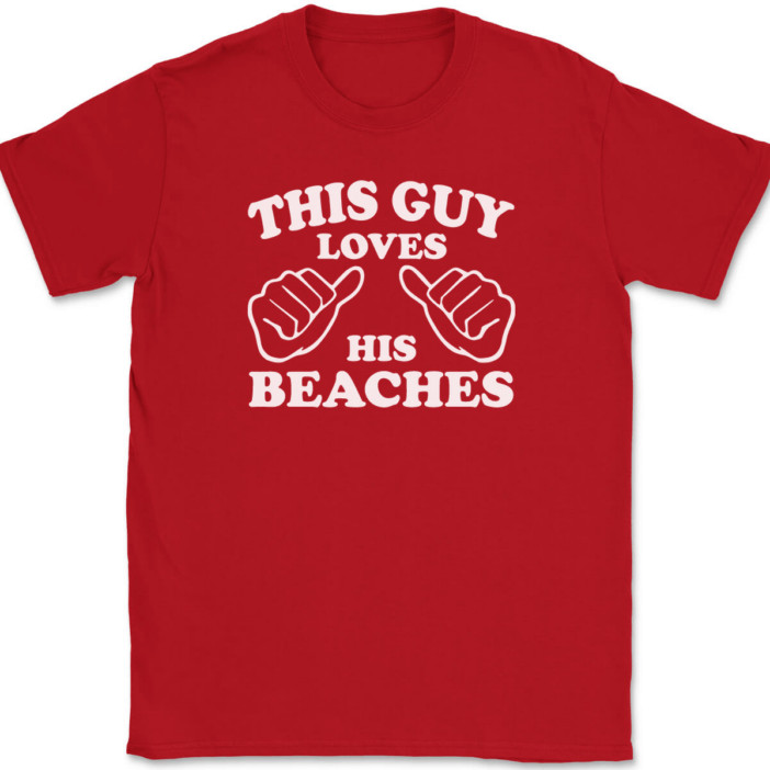 This Guy Loves His Beaches T-Shirt Tee Funny Ocean Novelty Gift gallery