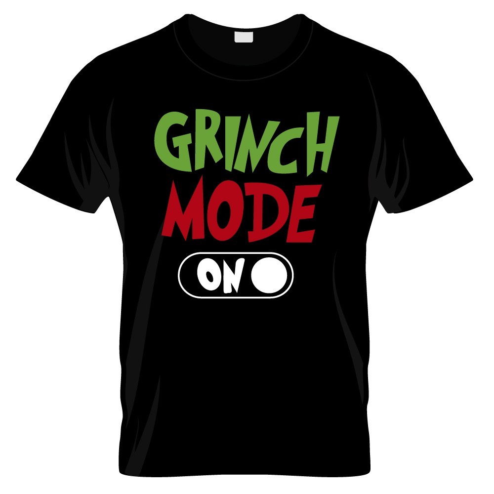 Grinch Mode On Graphic T Shirt Black 100% Cotton