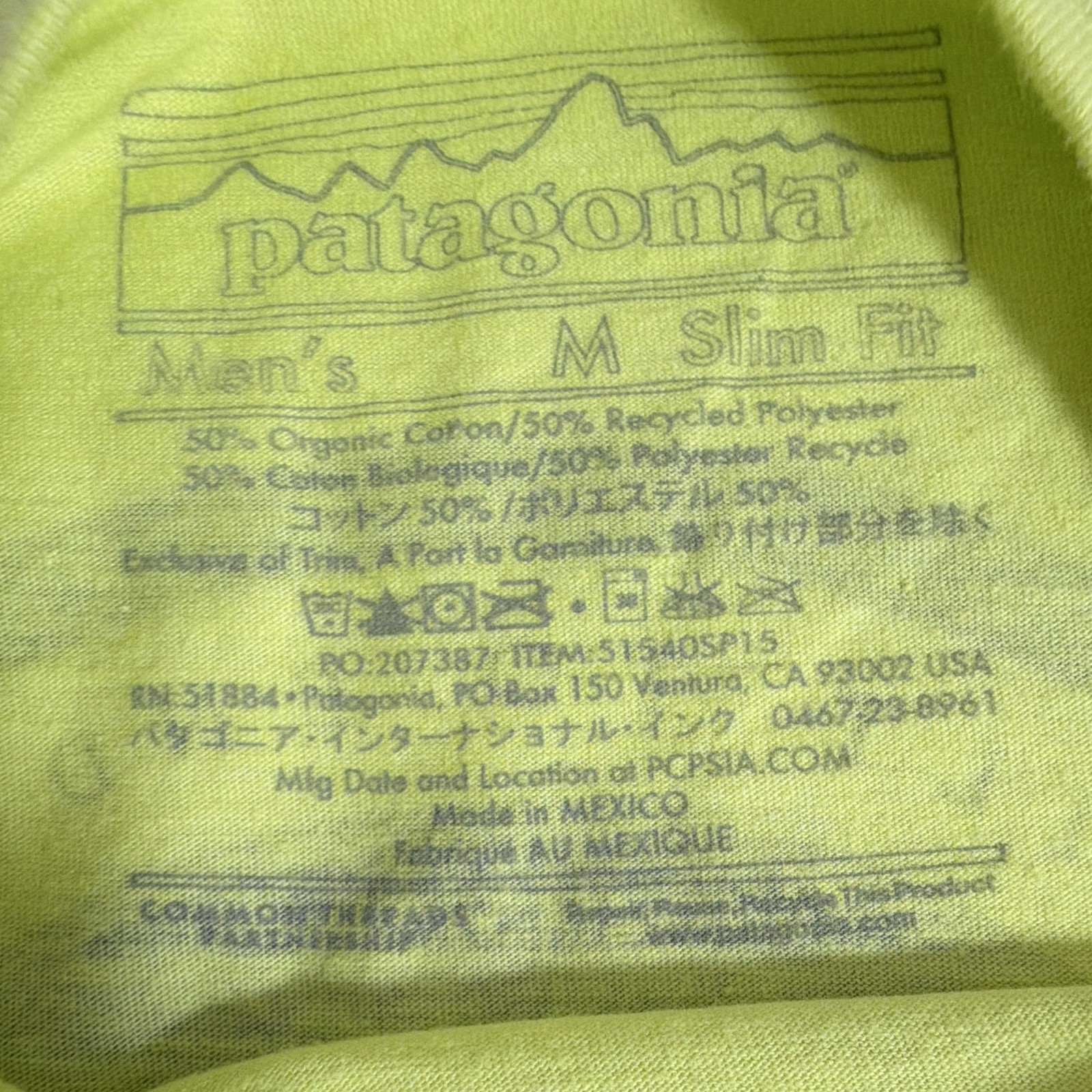 Patagonia Men’s Green Graphic Logo Crew Neck Short Sleeve Cotton/Poly Knit M gallery