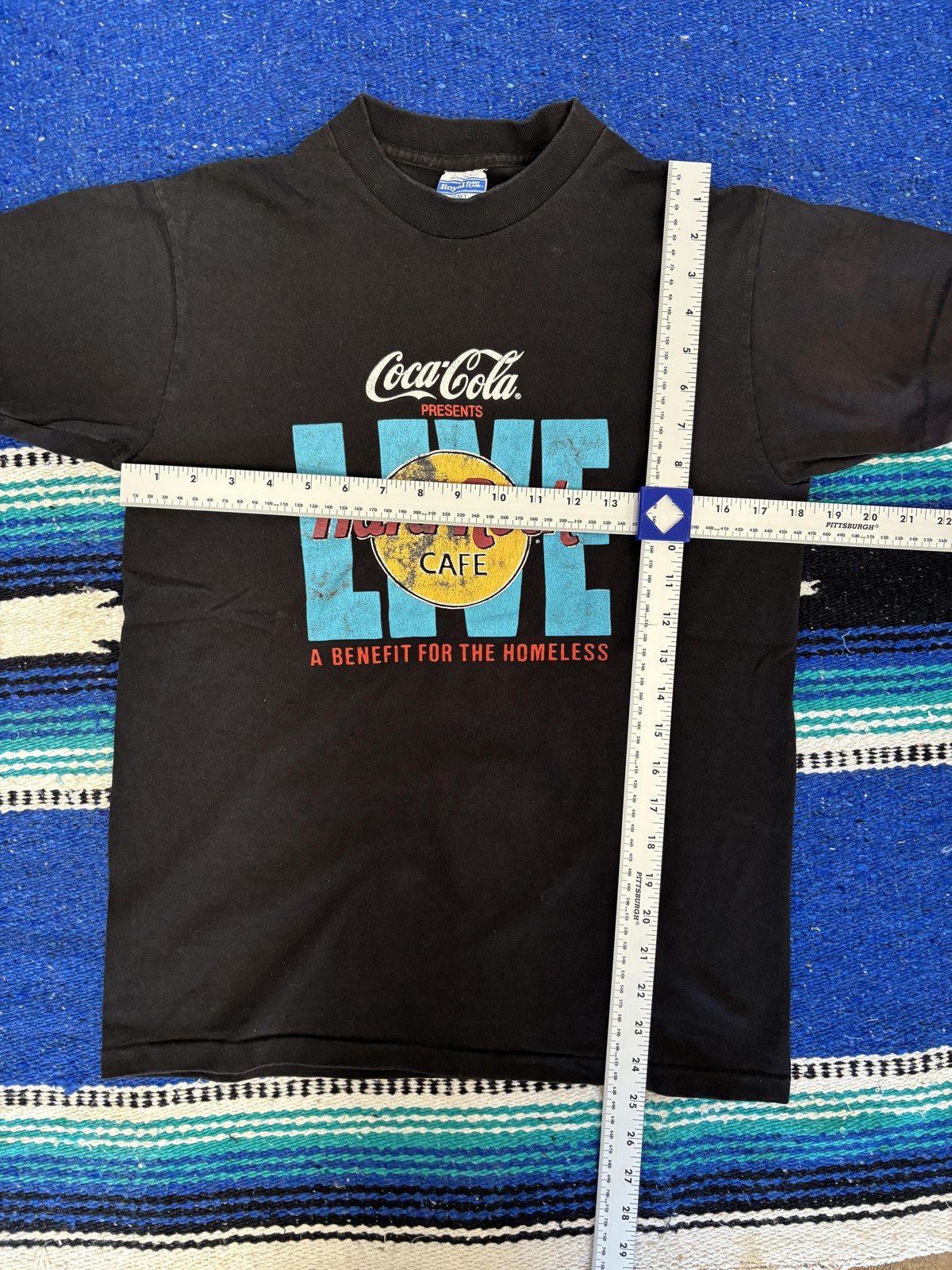 VINTAGE Coca-Cola Hard Rock Cafe Shirt Mens Medium Black Made USA Charity 90s gallery