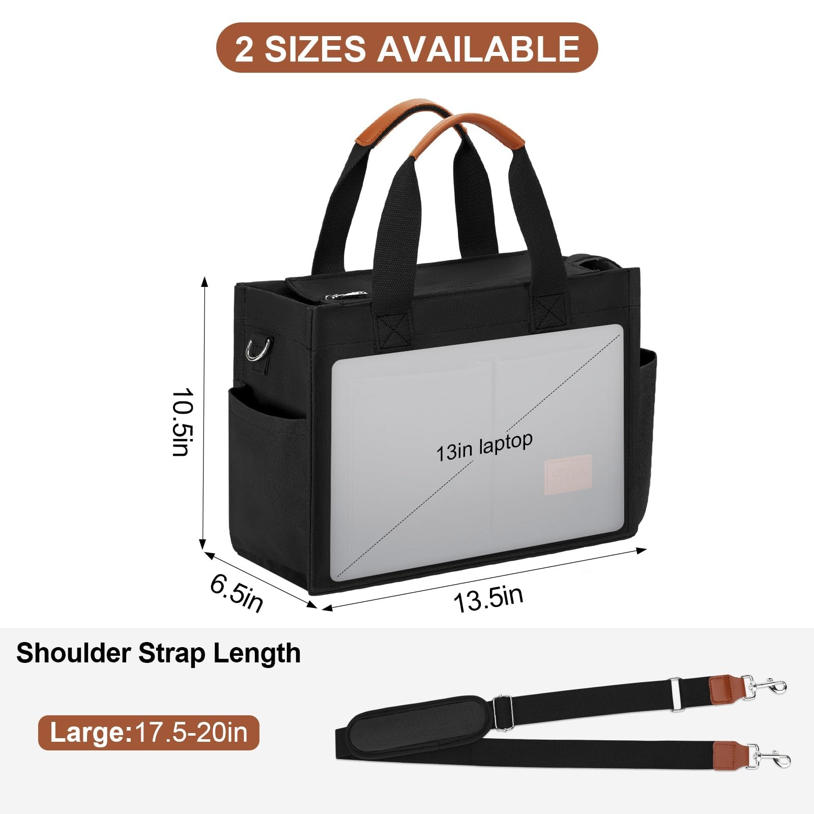 KKXIU Large Canvas Tote Bag for Women with Zipper and Compartments Crossbody ... gallery