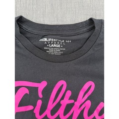 Baseball Lifestyle 101 Filthy Tee Black Pink Graphic T-Shirt Mens Large NEW