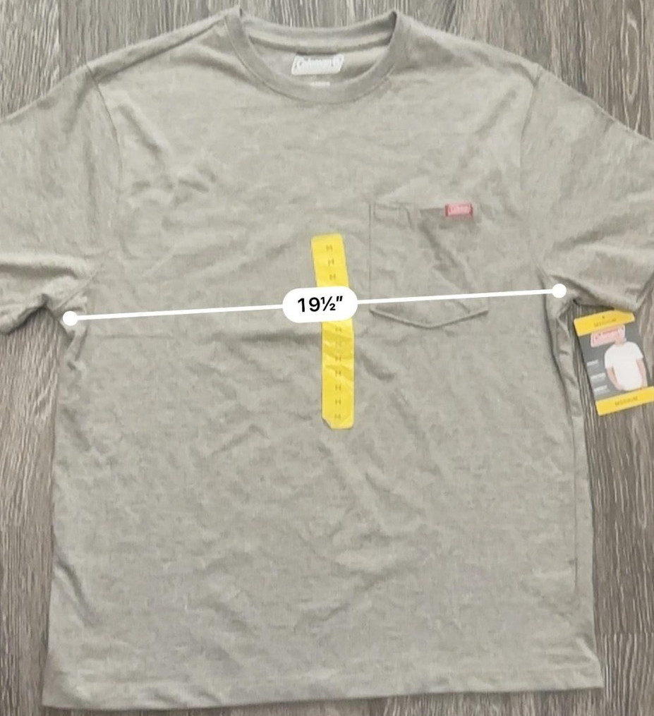 Coleman Shirt Mens Medium Gray Pocket Crew Neck Camping Outdoor Tee Relaxed gallery