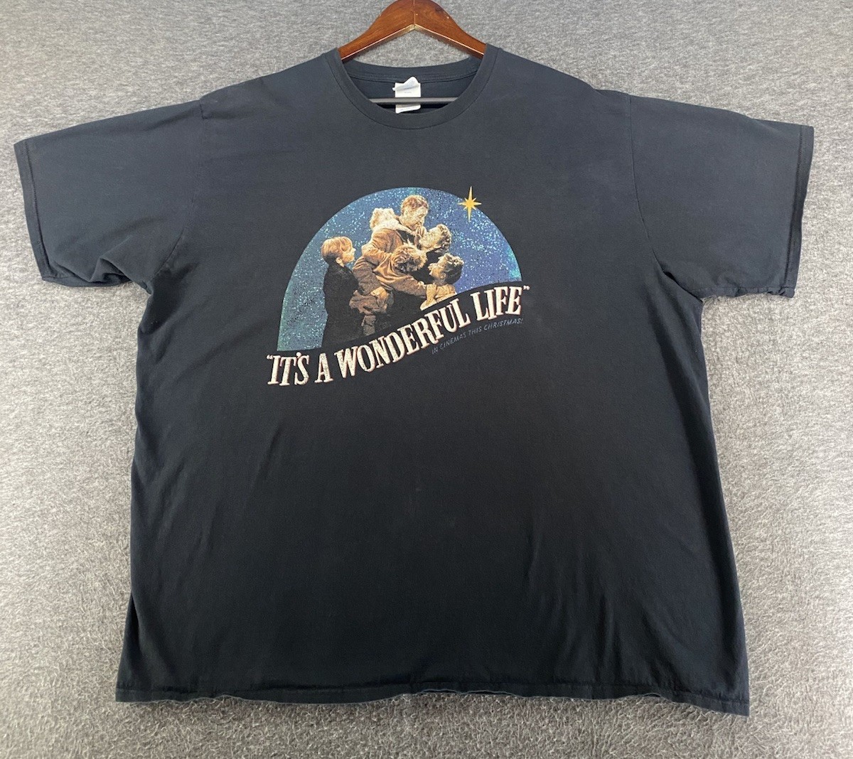 It's A Wonderful Life Graphic Short Sleeve Black T-Shirt Men’s Size 3XL See Pics gallery