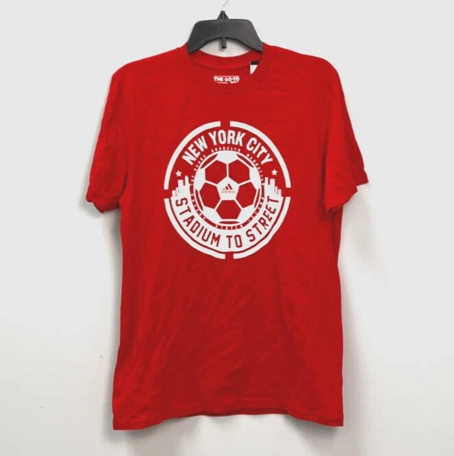 Adidas The Go-To Tee New York City Soccer T-Shirt Men’s Red or White Many Sizes
