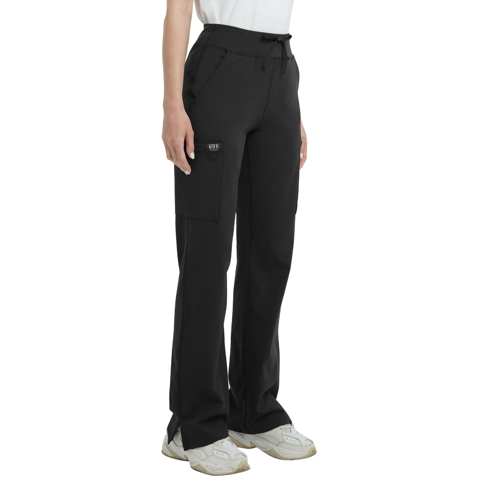 High Rise Yoga Scrub Pants Women – Straight Wide Leg Uniform Pants with Cargo…