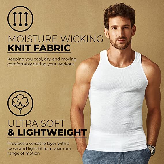 3-12 Pcs Mens 100% Cotton A-Shirt Tank Top Ribbed Solid Undershirt Wife Beater gallery