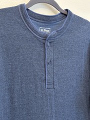 L.L. Bean Men’s Two Layer River Drivers Wool Henley Shirt Medium Blue Canada