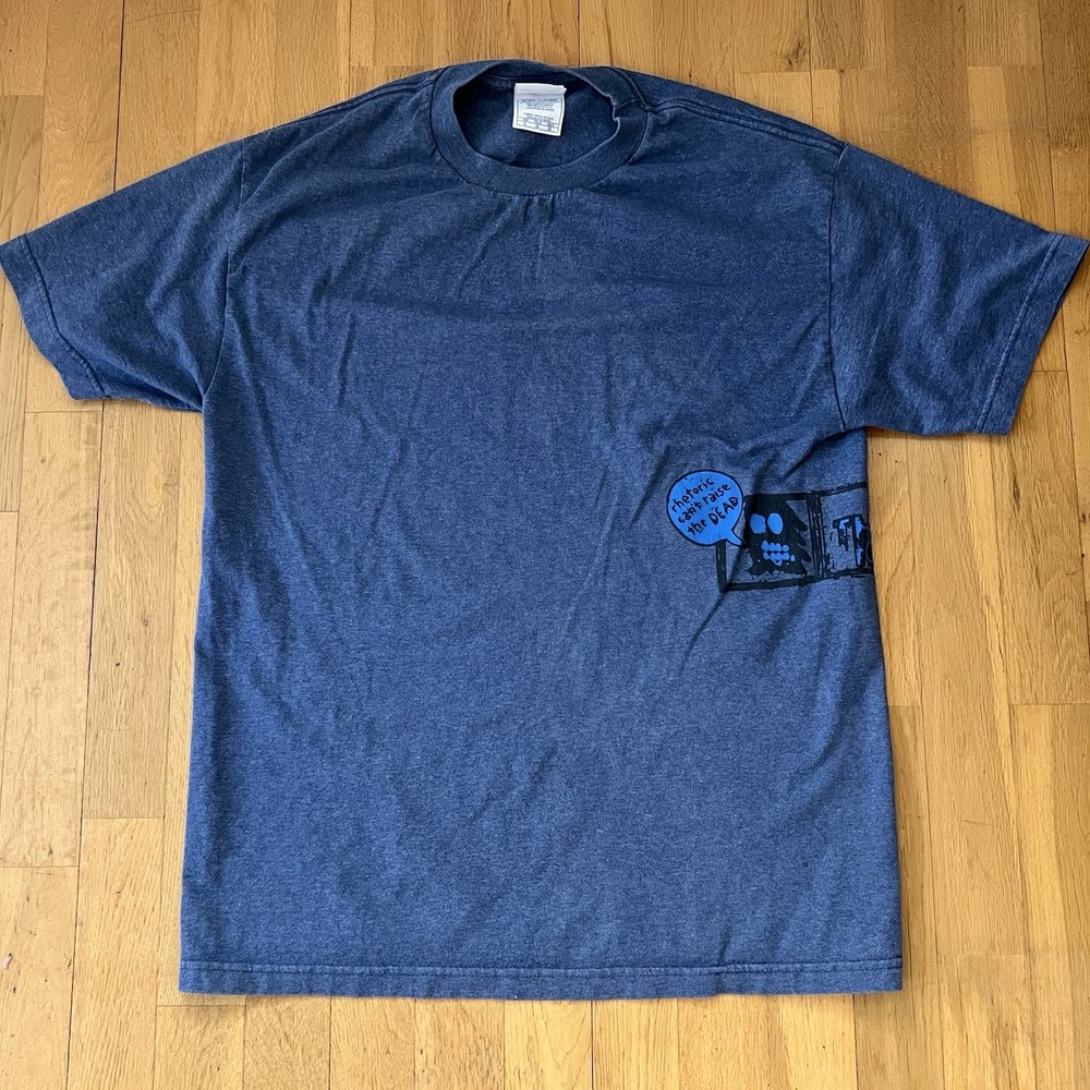 2003 Vintage THRICE Shirt L – rhetoric can’t raise the DEAD Emo Post Hardcore🗿