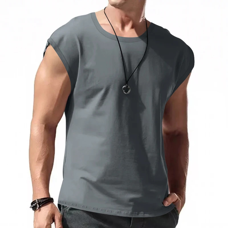 "Men's Sleeveless T-Shirt Summer Sports Vest Casual Loose Fit Top" gallery