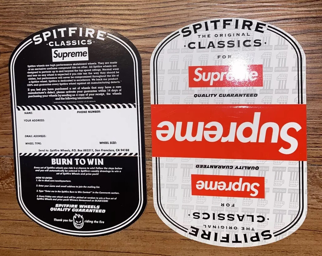 2 Rare Supreme 2021 Sample Harley Davidson Cease And Desist Spitfire Skateboard