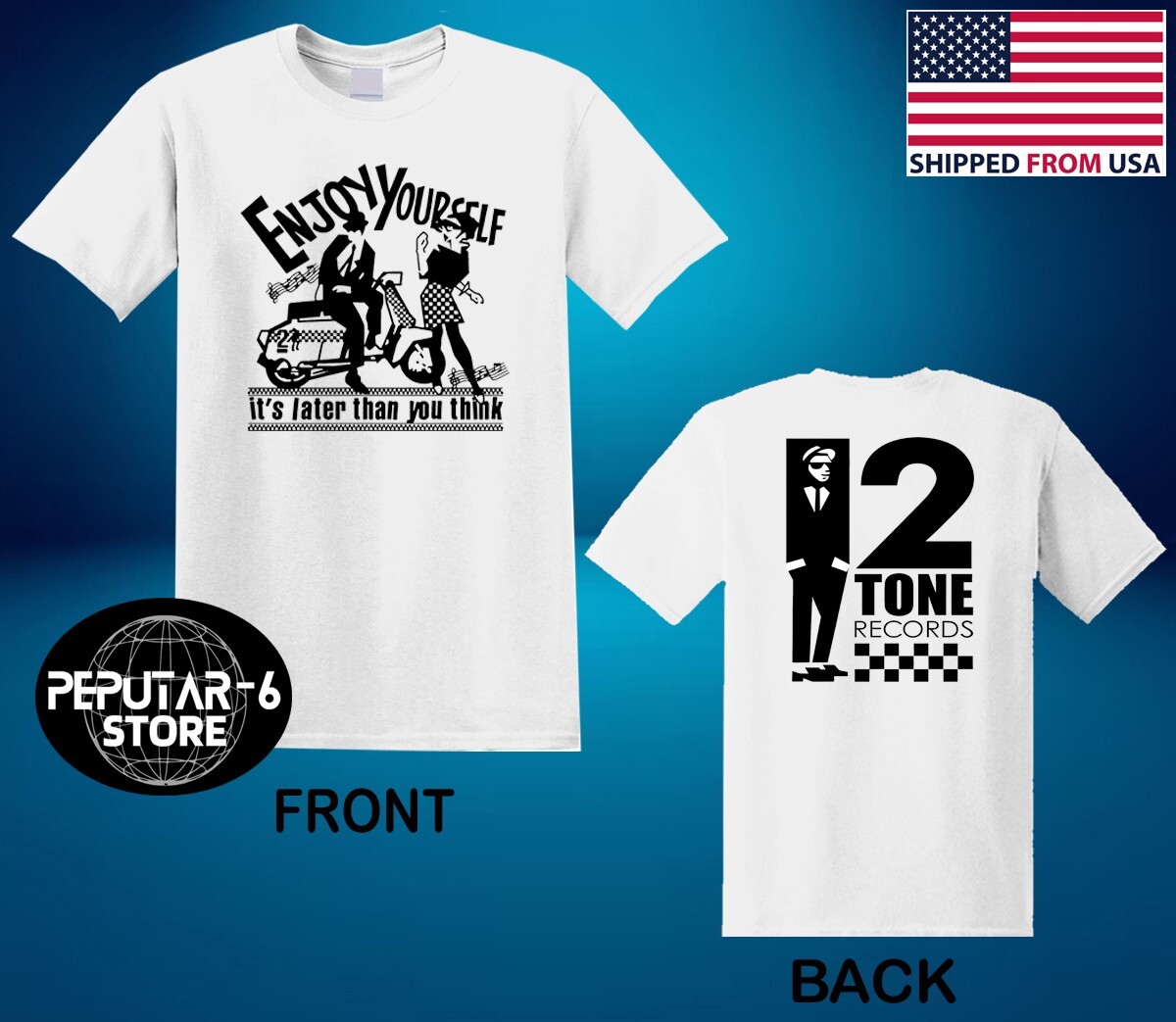2 Tone Two Tone Enjoy Yourself Two Tone Records Men’s White Size S-5XL
