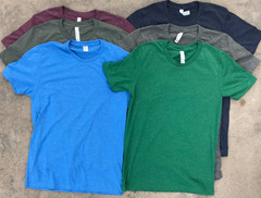 6 Pack Large T, 5 Bella Canvas CVC3001 and 1 Blue AllMade, Assortment of Colors
