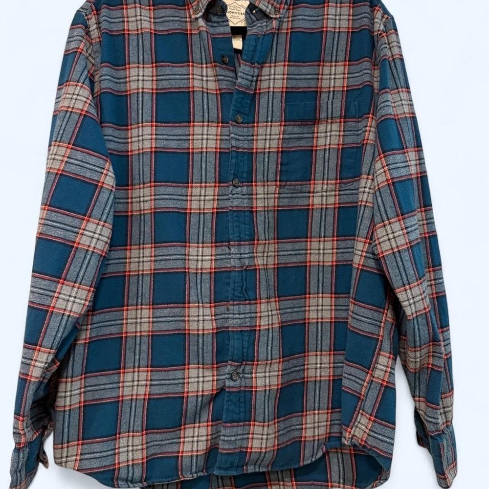 Mens Blue flannel button up shirt || L || St Johns Bay