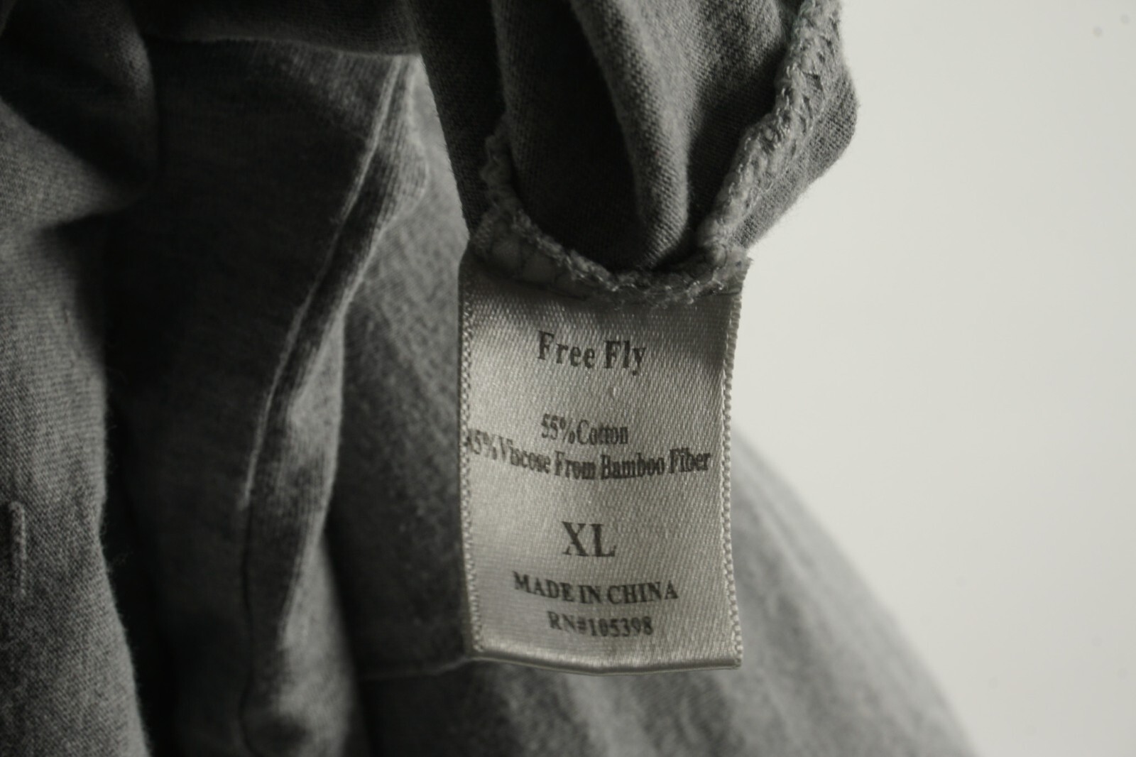 Free Fly Performance Bamboo Men XL Long Sleeve Gray Heather Stretch Crew T-Shirt gallery