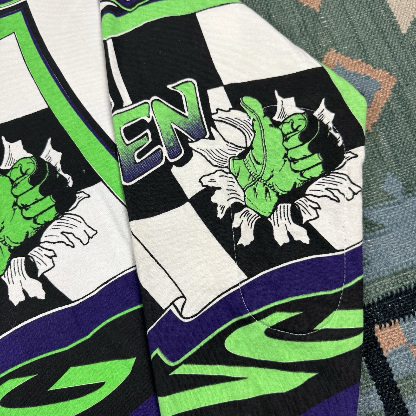Vintage 90s Team Green Supercross Motorcycle AOP Racing Jersey Shirt Size XL gallery