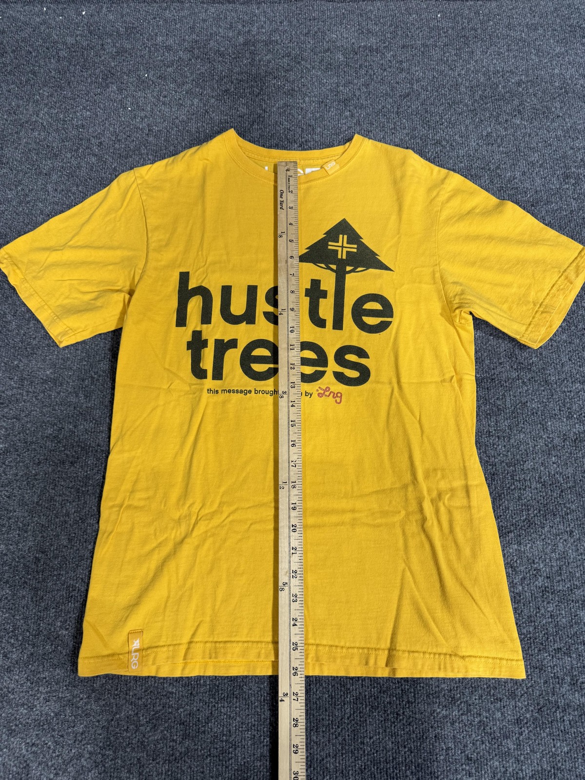 LRG Hustle Trees Shirt Mens Medium Yellow Graphic T-Shirt Tee Streetwear gallery