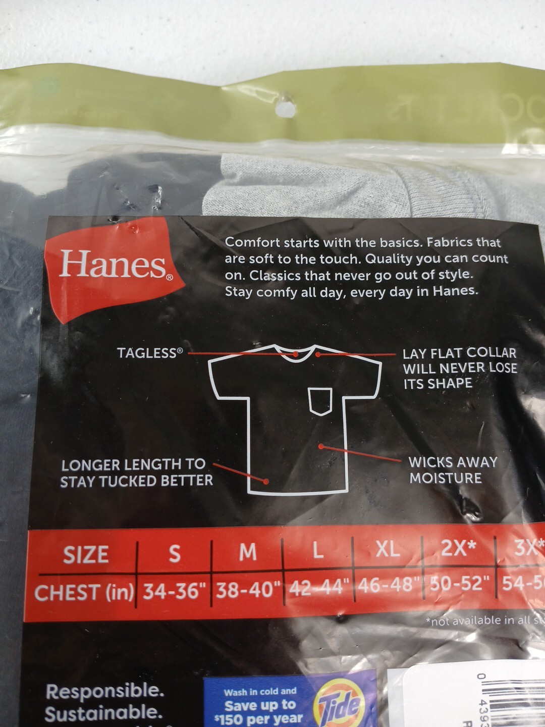 2 Pack Hanes Men Pocket T-Shirts Comfort Wicking Dri Gray/Black Med, LG,XL #196A gallery