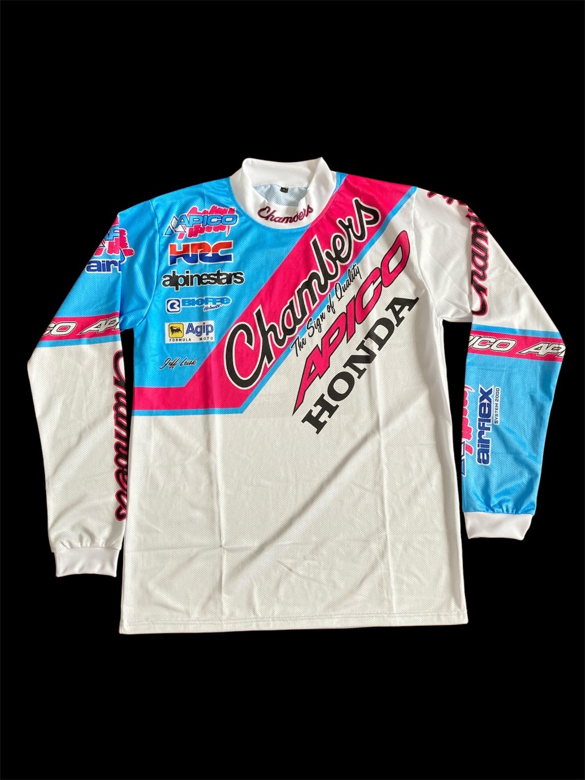 Vintage Jeff Leisk Honda Motocross Dirtbike Shirt Jersey Repro