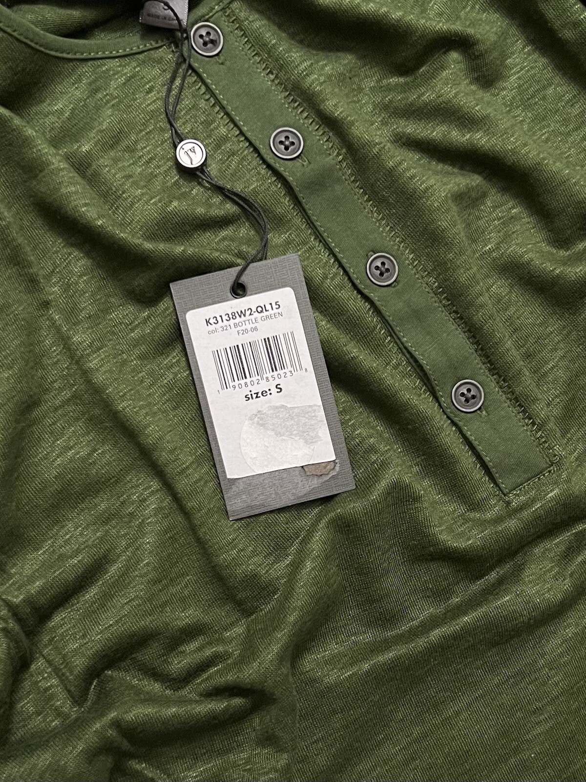 John Varvatos Collection Luxury Henley - Mercerized Linen - Raw Edges - Vtg 2020 gallery