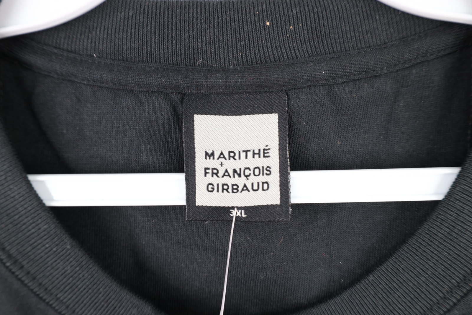 NOS Vtg Marithe Francois Girbaud Mens 3XL Baggy Spell Out Glitter T-Shirt Black gallery