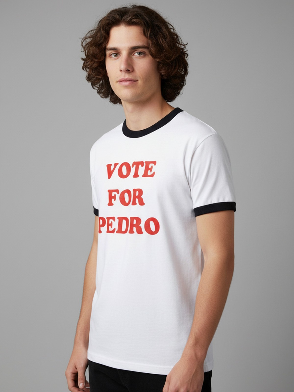 Vote for Pedro Short Sleeve Ringer T-Shirt - Adult Small - 4XL - Free Shipping gallery