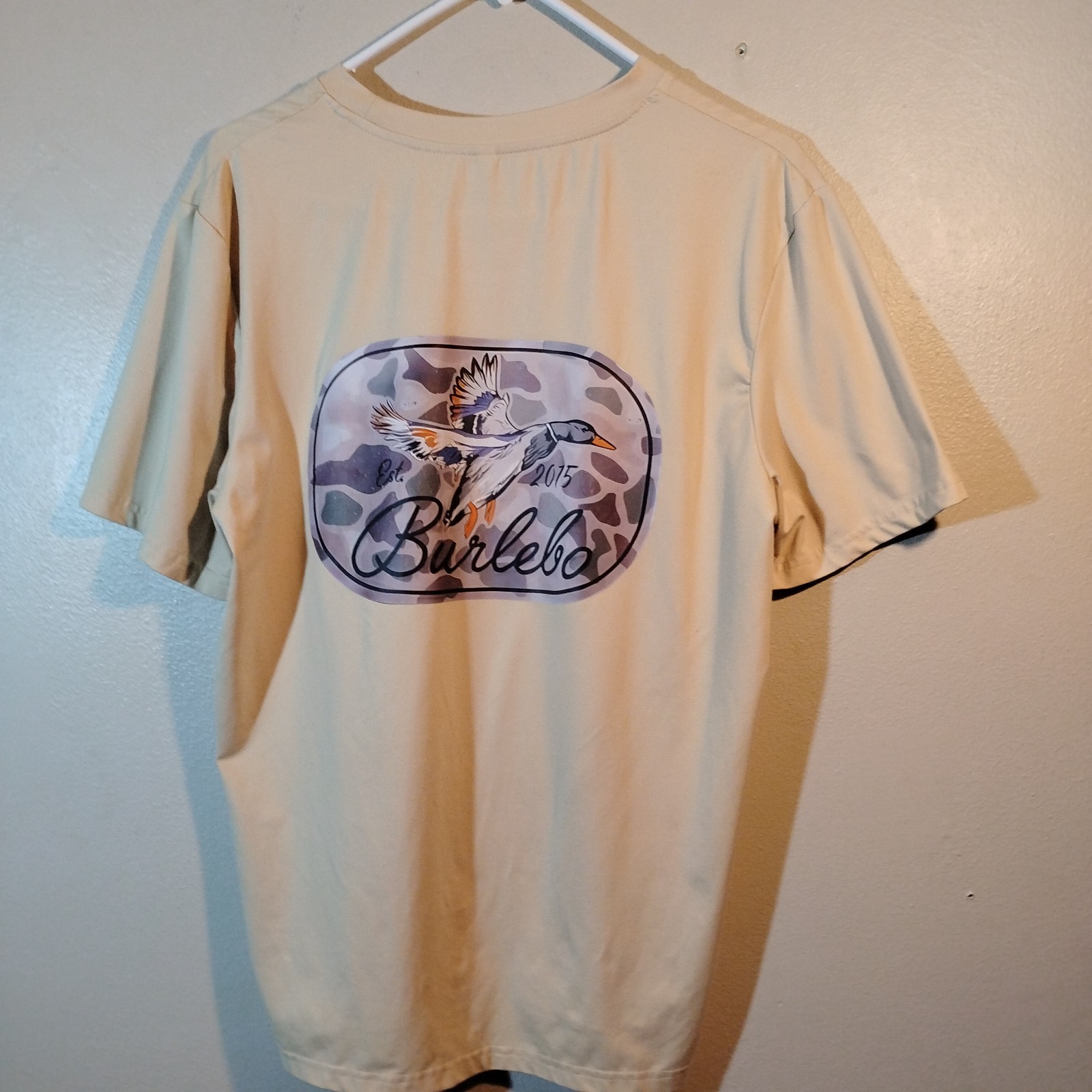 Burlebo Ducks Flying In Tee Men, Small, Olive Color, Short Sleeve, Chest Pocket gallery