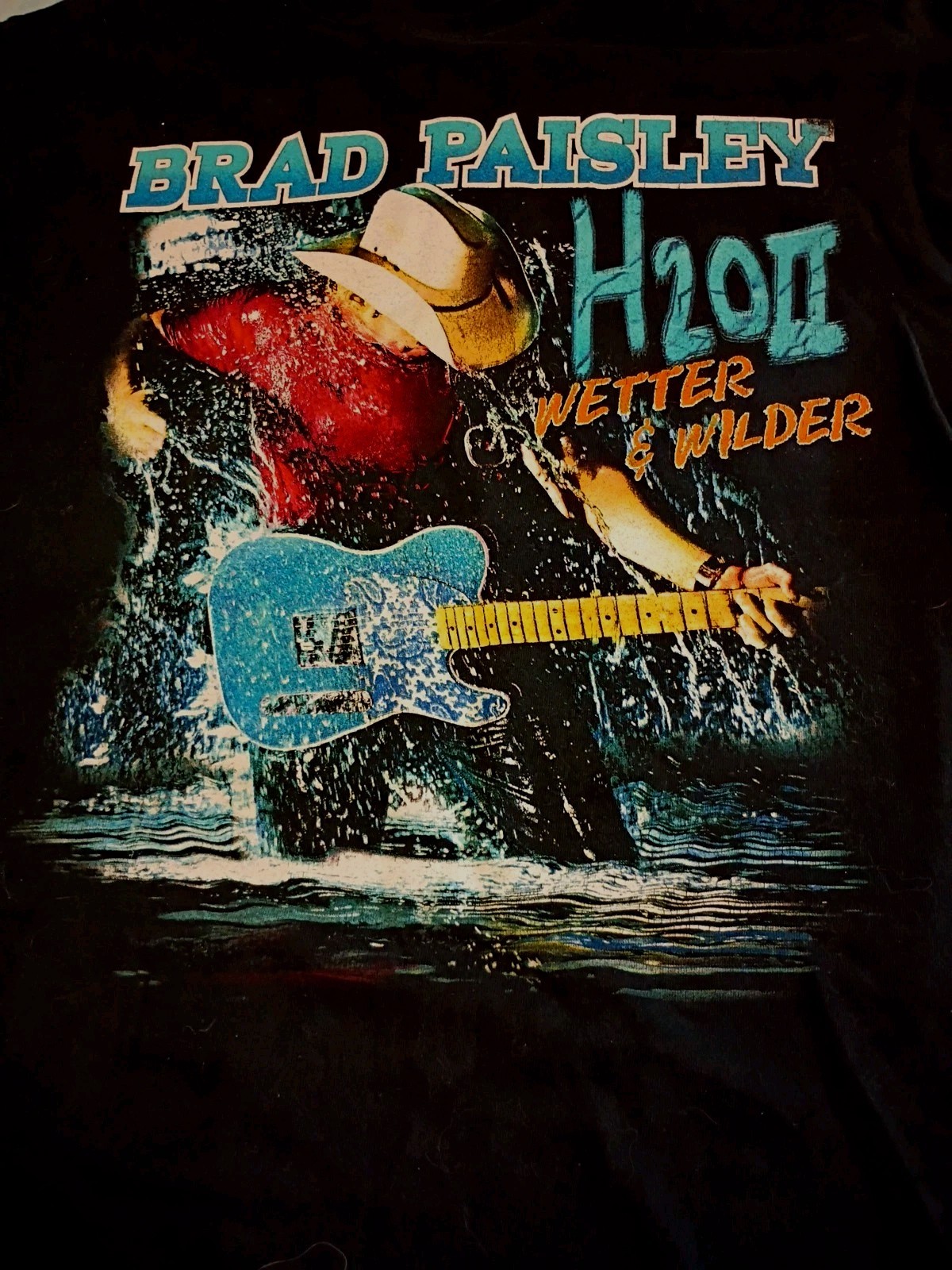 Men's Brad Paisley Wetter & Wilder Graphic H20 II Tour T-Shirt Black M gallery