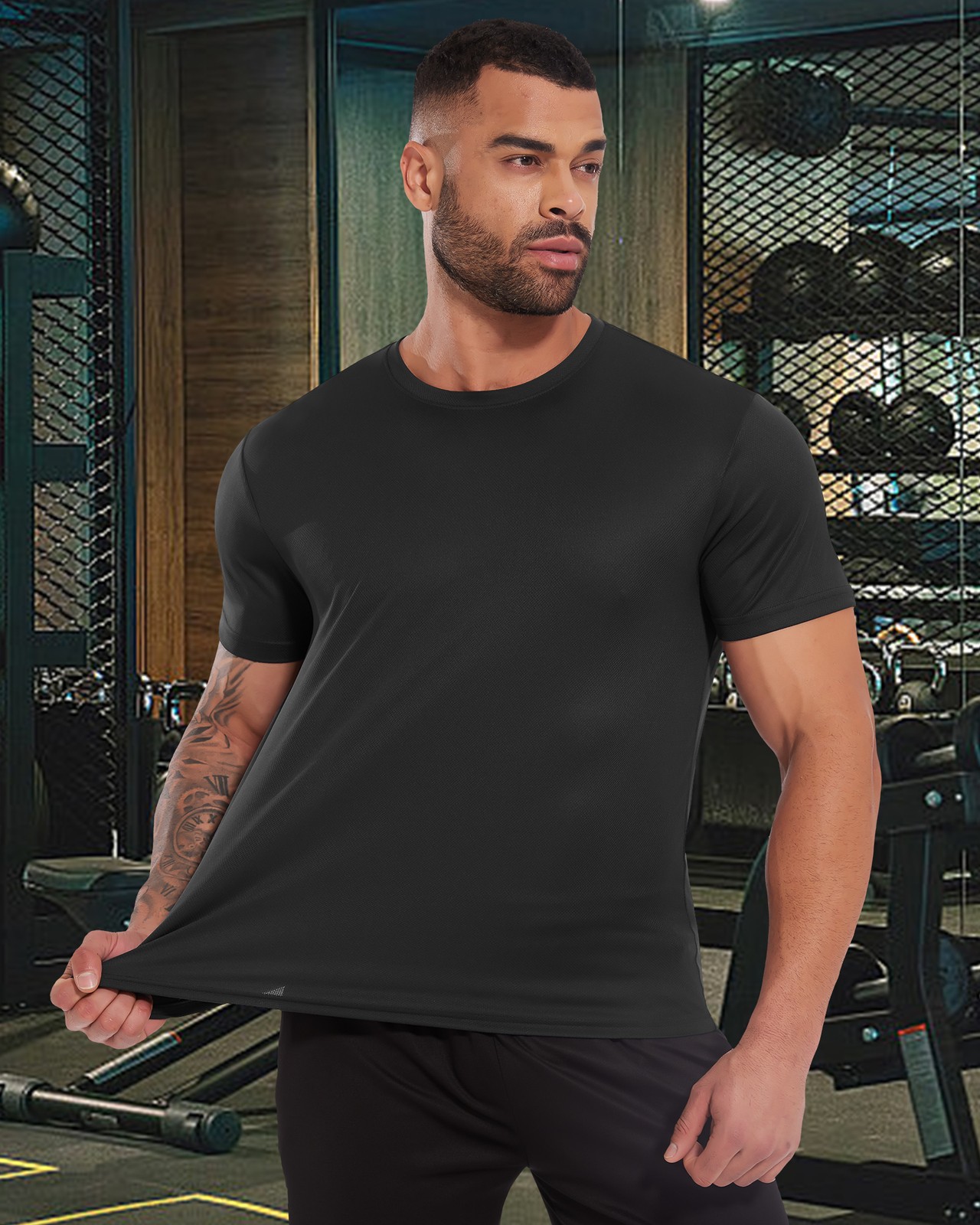 6pcs Men's T-shirts Gym Fitness Workout Top Quick Dry Tee Casual Daily Wear Soft gallery