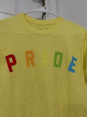 Crystal Wolf Men’s Yellow Pride Graphic Print Crew Neck T-Shirt Short Sleeve S