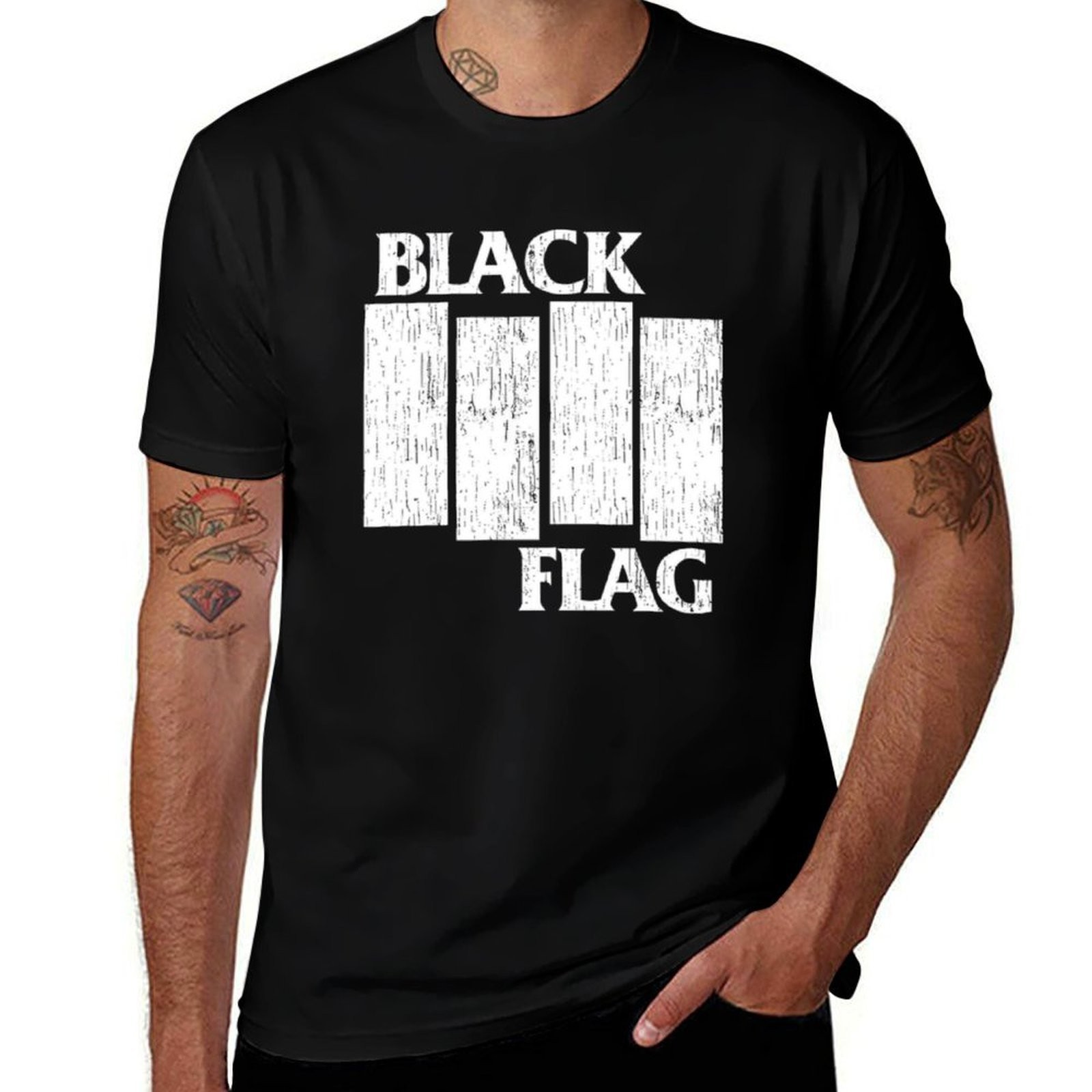 BLACK FLAG GRAPHIC Cotton Shipped T Shirt gallery