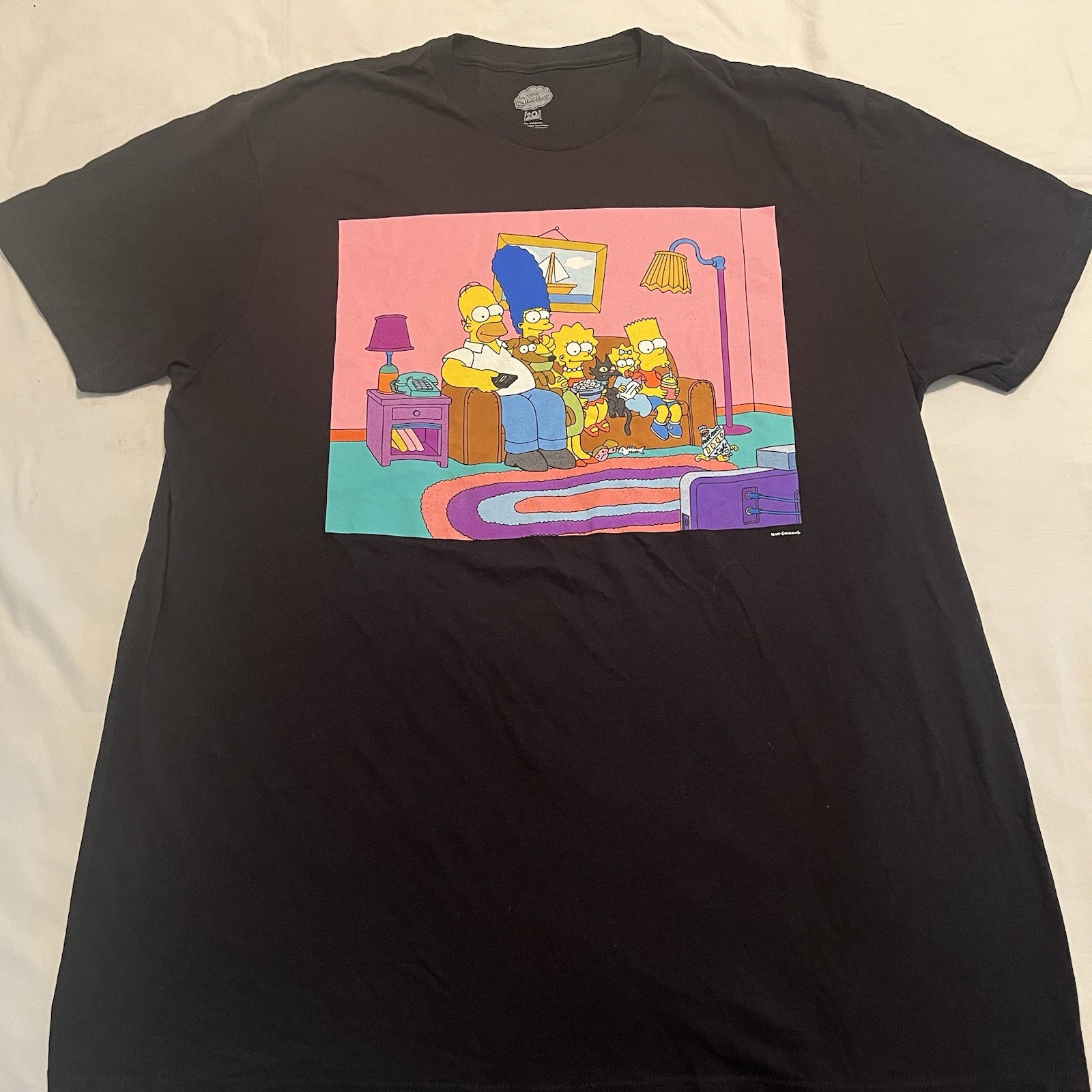 The Simpsons T-Shirt Men’s XL With Bonus Bart Simpson Action Figure Black