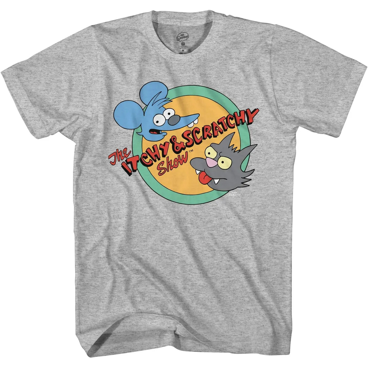 The Simpsons Itchy and Scratchy Show Logo Gray T-Shirt New gallery