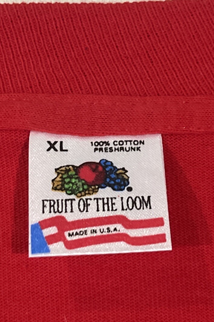 VTG Fruit of The Loom RODEO USA Embroidered Logo Red XL T-Shirt Single Stitch gallery