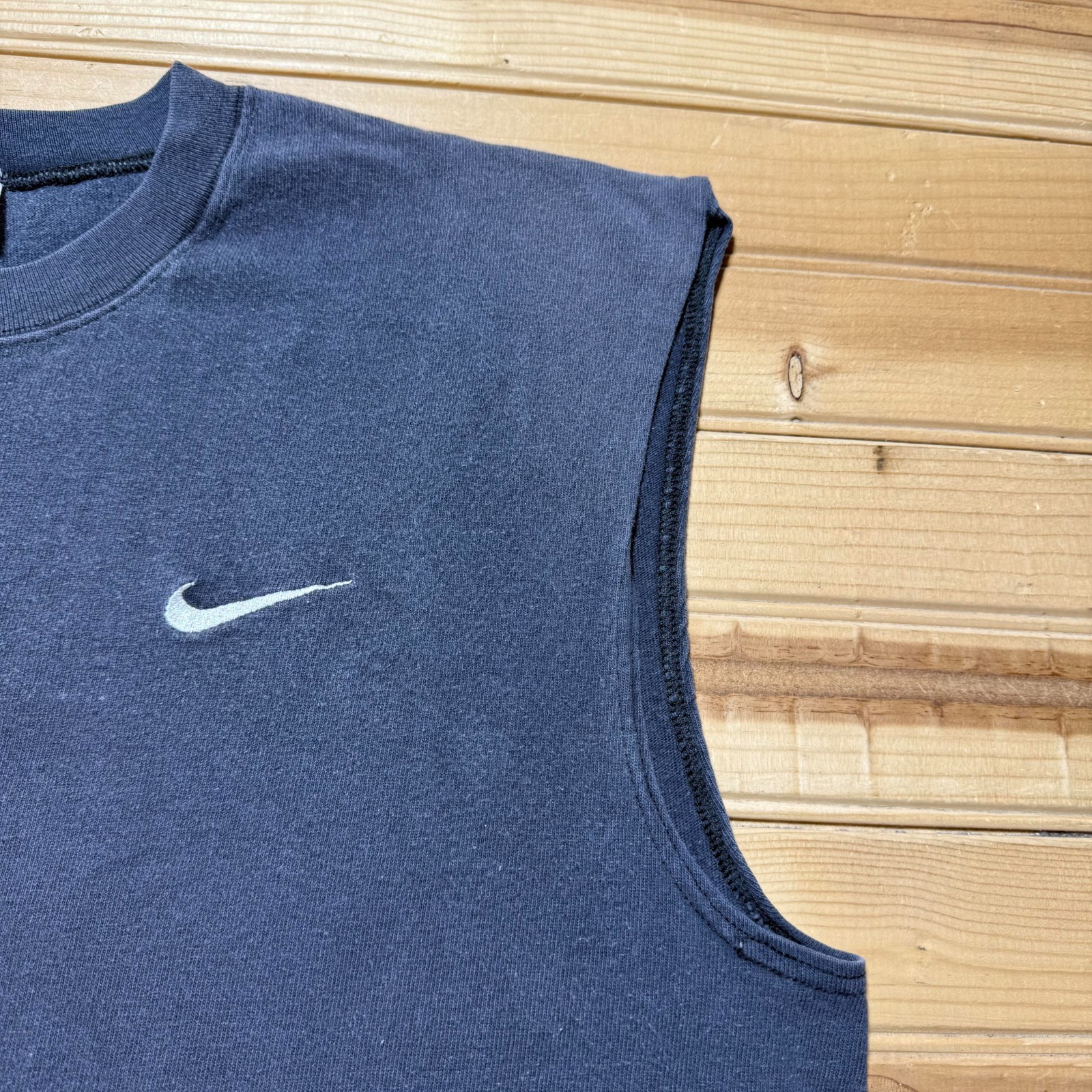 Vintage Y2K Nike Sportswear Mini Swoosh Embroidered Blank Muscle Shirt USA Large gallery