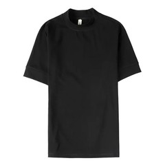Autumn Winter Men’s Half High Neck Short Sleeve T-shirt Korean Slim Fit Solid Co