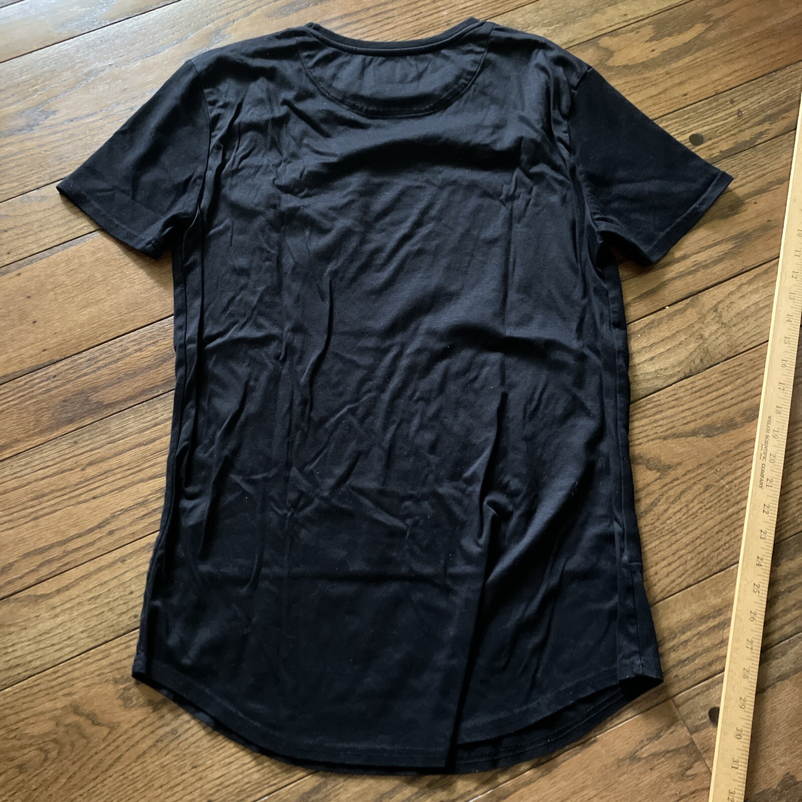 Matiere Men’s Tee T Shirt Pocket Long Asymmetrical Hem Cotton Silk Blend gallery