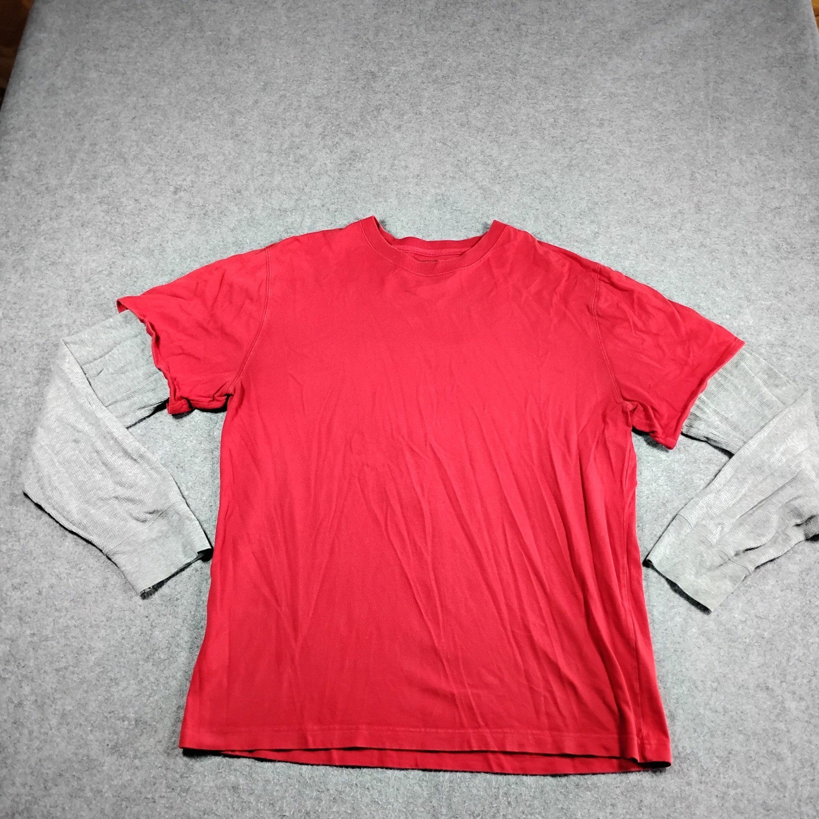 Lucky Brand Mens Red Double Layer Thermal Shirt Live to Ride Iron Cross L gallery