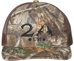 Only 2A The 2nd Amendment Richardson Embroidered One Size Fits All Trucker Hats