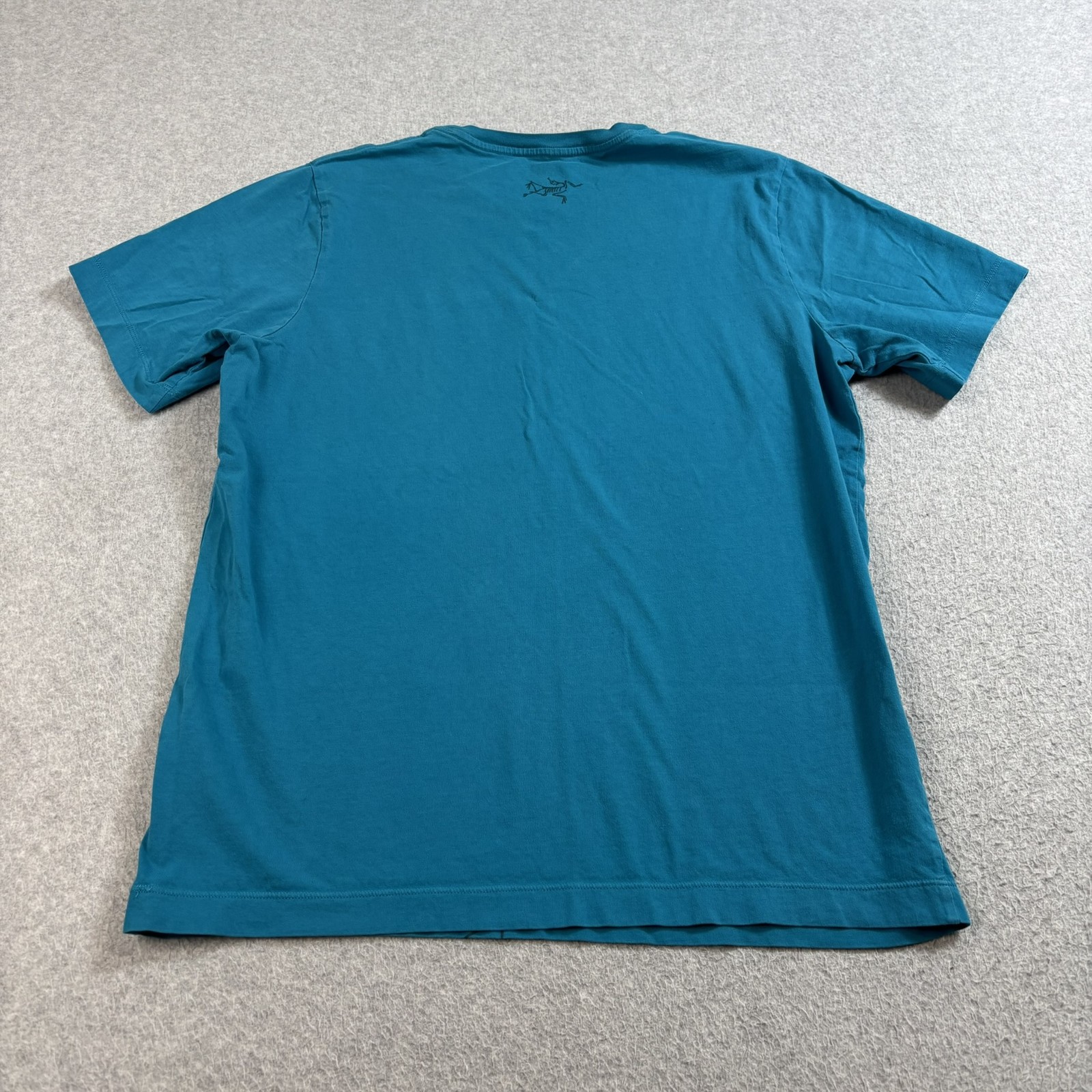 Arc'teryx Shirt Men Small Blue Teal Short Sleeve Graphic Spell Out Outdoors Hike gallery