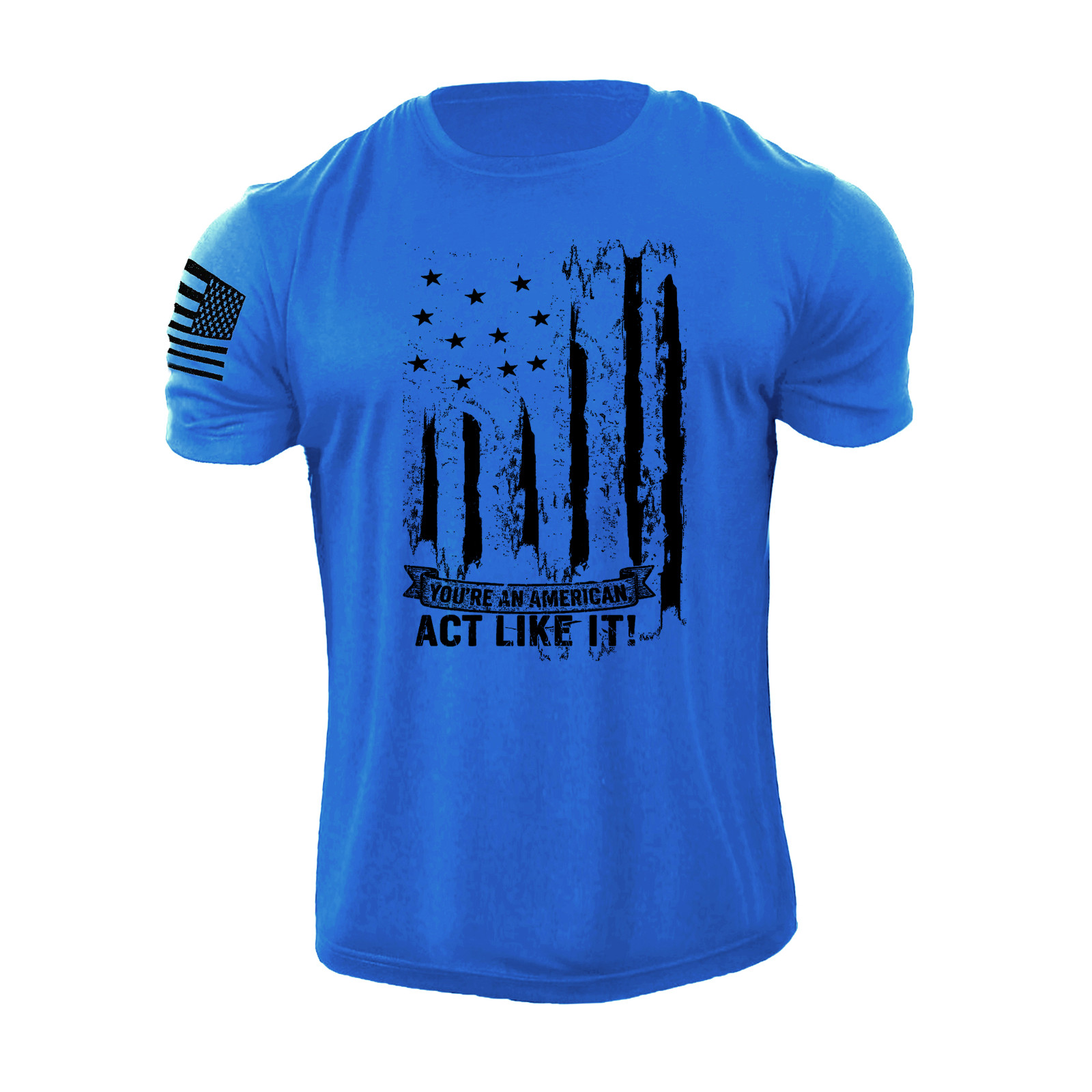 New Men’s Distressed USA Flag T-Shirt Stylish Graphic Tee
