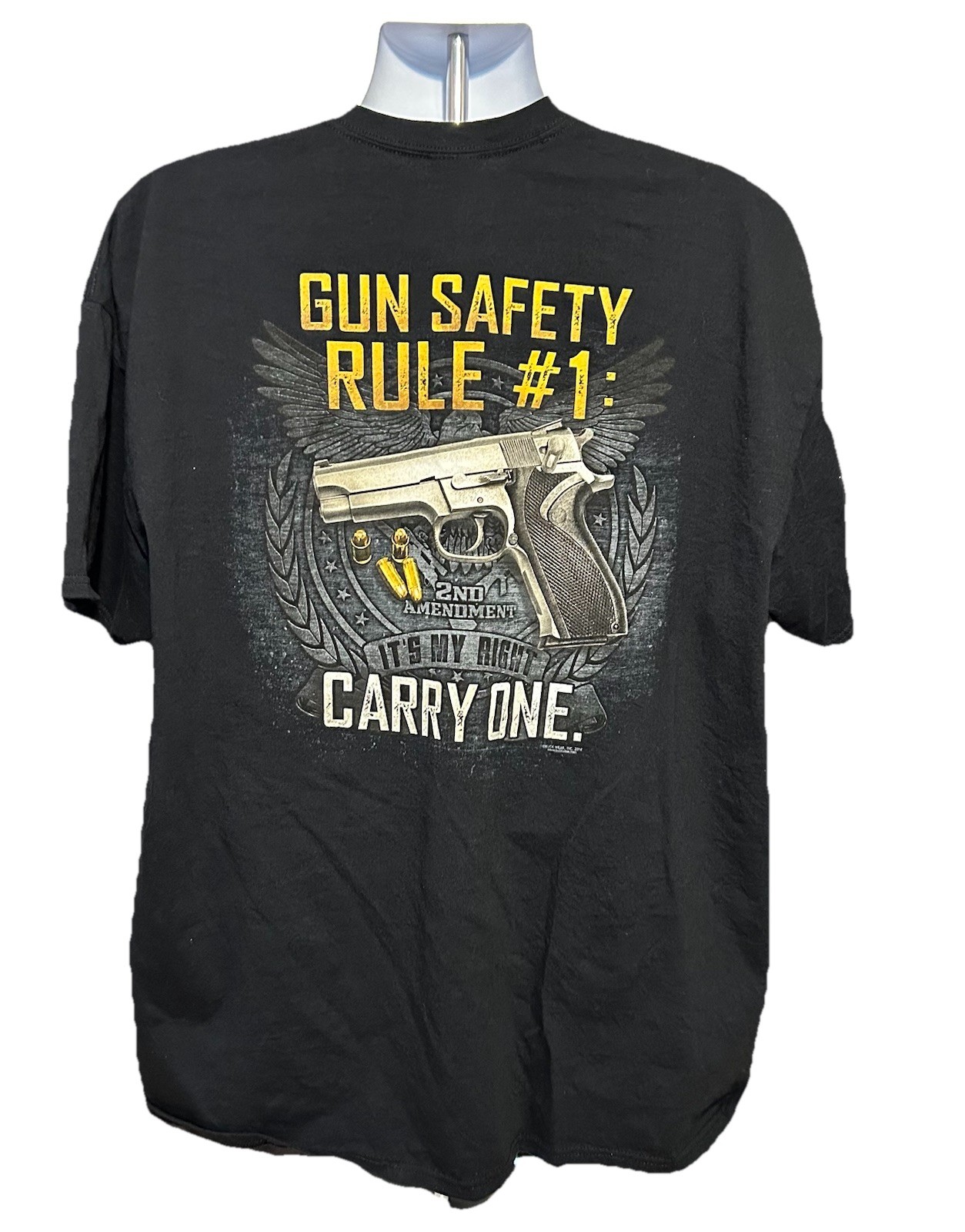 Buck Wear Gun Safety Rule #1 Carry One 2nd Amendment Shirt Men 2XL Black 2014 gallery