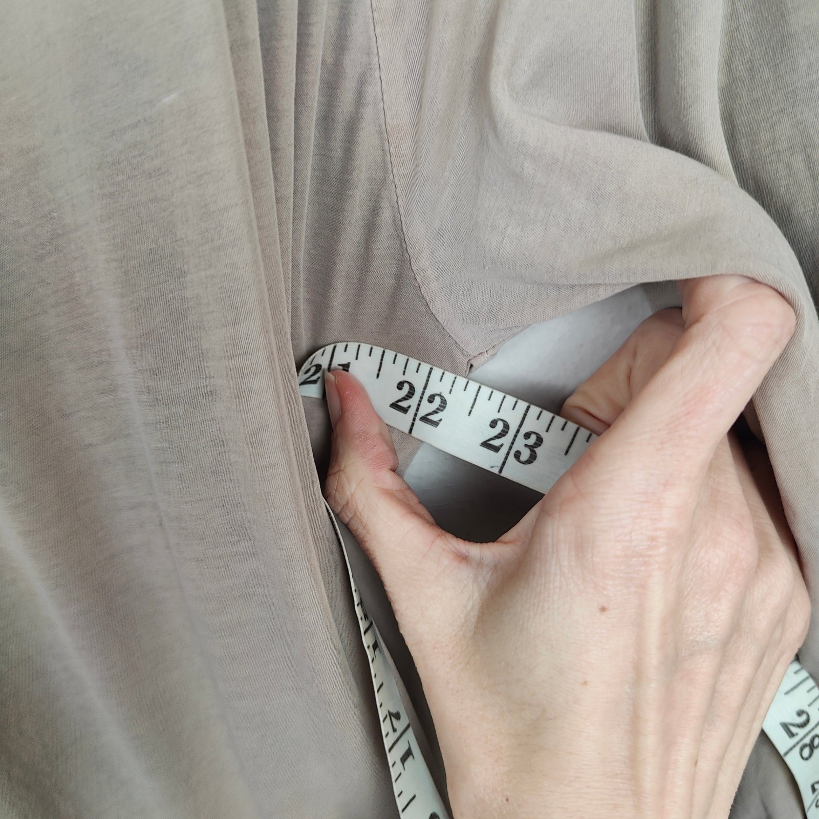 James Perse Layered T-Shirt Mens 1 Small Taupe Tan Long Sleeve Crew Neck Cotton gallery